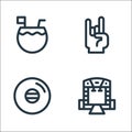 Reggae line icons. linear set. quality vector line set such as stage, vinyl, rock