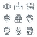 reggae line icons. linear set. quality vector line set such as reggae, weed, reggae woman, lion, sound system, wristband, Royalty Free Stock Photo