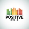 Reggae music equalizer logo emblem vector design