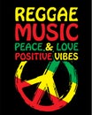 reggae music print vector art