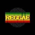 Reggae print music theme illustration, for t-shirt