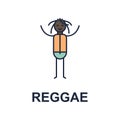 reggae musician icon. Element of music style icon for mobile concept and web apps. Colored reggae music style icon can be used for