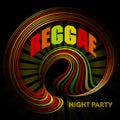 Reggae night party banner or flyer template. Vector graphics