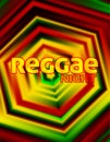 Reggae night party flyer background with glowing hexagon