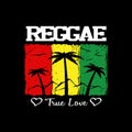 Reggae print music theme illustration, for t-shirt