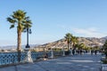 Reggio di Calabria quay waterfront promenade Lungomare Falcomata with view of Strait of Royalty Free Stock Photo