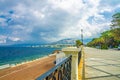 Reggio di Calabria quay waterfront promenade Lungomare Falcomata with view of Strait of Messina Royalty Free Stock Photo