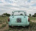 Reggio Emilia, Italy : 2021-08-10 Autobianchi Bianchina Spiaggina beautiful restored turquoise vintage car