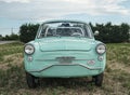 Reggio Emilia, Italy : 2021-08-10 Autobianchi Bianchina Spiaggina beautiful restored turquoise vintage car