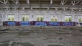 Reggio Emilia , Italy : 2019 08 02 Officine Reggiane an abandoned area undergoing redevelopment with graffiti and rubble