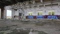 Reggio Emilia , Italy : 2019 08 02 Officine Reggiane an abandoned area undergoing redevelopment with graffiti and rubble
