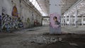 Reggio Emilia , Italy : 2019 08 02 Officine Reggiane an abandoned area undergoing redevelopment with graffiti and rubble