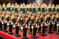 regiment of toy soldiers in formation