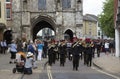 Regimental Band marching in Winchester England UK
