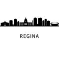 Regina Skyline Canada Black Silhouette Royalty Free Stock Photo
