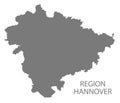Region Hannover grey county map of Lower Saxony Germany DE