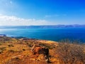 Region in Israel: Jordan Rift Valley, Golan Heights, Galilee. Sea of Galilee Hebrew: Kinneret or Kineret Royalty Free Stock Photo