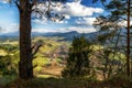 Sunny landscape from hill