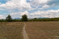 Region. view of the markhotsky ridge of clouds on the horizon from the black sea. Royalty Free Stock Photo