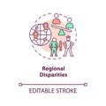 Regional disparities concept icon