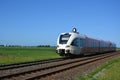 Regional Light Train on its Jouney in the North of the Netherlands, Groningen