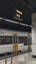 Regional Renfe train passing through the Barcelona Sants train station Royalty Free Stock Photo