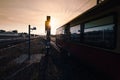 Regional train in Berlin, Germany with green light