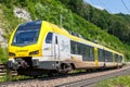 Regional train from bwegt operated by GoAhead on Geislinger Steige near Geislingen, Germany Royalty Free Stock Photo