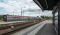 Regional train at the railway station in Linkoping Sweden Royalty Free Stock Photo