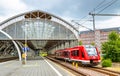 Regional train at Lubeck Main Station Royalty Free Stock Photo