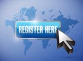 Register here button and cursor Royalty Free Stock Photo