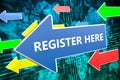 Register here text concept Royalty Free Stock Photo
