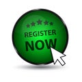 Register Now Button With Arrow And Stars Royalty Free Stock Photo