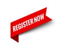 Register now free button tag icon. Register today red subscription label Royalty Free Stock Photo