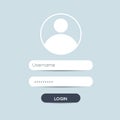 Register page design. Login form account user password identity ui web log screen security profile privacy app interface Royalty Free Stock Photo