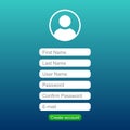 Register page design. Login form account user password identity web log screen security profile privacy appinterface, user profile Royalty Free Stock Photo