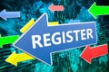Register text concept Royalty Free Stock Photo