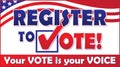 Register to Vote Banner with American Flag