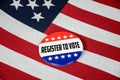 Register to vote election pin Royalty Free Stock Photo