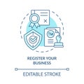 Register your business officially concept icon