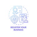 Register your business process concept icon