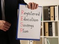 Registered Education Savings Plan RESP is shown on the business photo