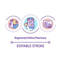 Registered online pharmacy concept icon