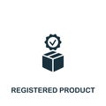 Registered product icon. Monochrome simple sign from intellectual property collection. Registered product icon for logo