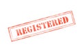 `REGISTERED` rubber stamp over a white background Royalty Free Stock Photo