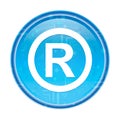 Registered symbol icon floral blue round button Royalty Free Stock Photo