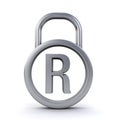 Registered trademark padlock Royalty Free Stock Photo