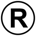 Registered trademark symbol, isolated vector illustration. Royalty Free Stock Photo