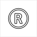 Registered Trademark symbol. Vector illustration, flat design Royalty Free Stock Photo