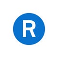 Registered Trademark symbol. Vector illustration Isolated on white background Royalty Free Stock Photo